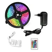 DAYBETTER? 5 Meter Led Strip Lights Waterproof Led Light Strip with Bright RGB Color Changing Light Strip with 24 Keys Ir Remote Controller and Supply for Home (Multicolor)-thumb2