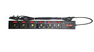 Extension Board with 6 Socket 6 Switches, Universal Cord Multi Plug (Black) 6  Socket Extension Boards (Black, 2 m)-thumb1