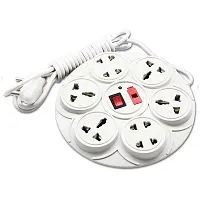 Round extension power strip 8  Socket Extension Boards (White, 2 m)-thumb1