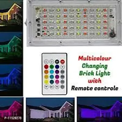 DAYBETTER 50W RGB LED Brick Light Multi Color with Remote Waterproof IP66 LED Flood Lights Outdoor/Indoor (50WATT,Plastic)-thumb0