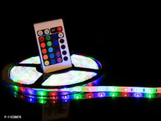 5 Meter Led Strip Lights Waterproof Led Light Strip with Bright RGB Color Changing Light Strip with 24 Keys Ir Remote Controller and Supply for Home (Multicolor) | NW-C-32-thumb0