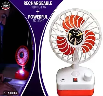 DAYBETTER Rechargeable Table Fan with Reading LED lamp 2 IN 1, Portable USB Led Light Fan Wind 5 inch 3 BladesI Table Fan for for Travel, Outdoor, Home, Office, Kitchen, Picnic-thumb0