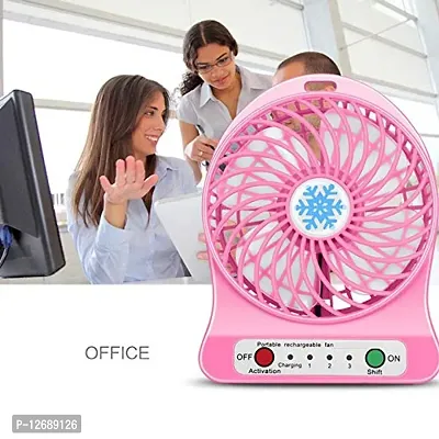 DAYBETTER Portable Mini USB Fan 3-Level Speed Adjustable Electric Cooling Desktop Fan with Rechargeable Battery-thumb0