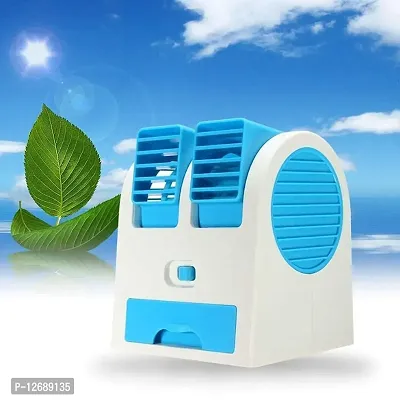 DAYBEETER Mini Cooler Mini AC USB Battery Operated Air Conditioner Mini Water Air Cooler Cooling Fan Blade Less Duel Blower with Ice Chamber Perfect for Desk,Office,Study,Library,Room,Home,car,Outdoor