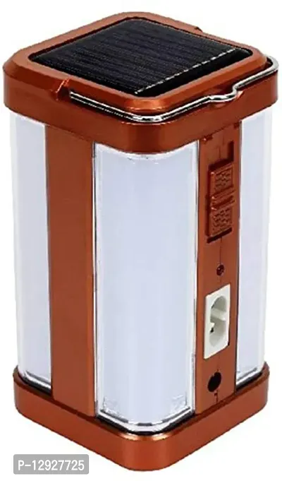 DAYBETTER 4 Tubes 360 Degree Hi-Bright Lantern With Solar And Rechargeable Emergency Light (Golden, Plastic-thumb0