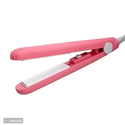 Womens  Girls Mini Pink Plastic 2in1 Hair Straightener and Curler for Hair Styling, Hair Straightening-thumb0