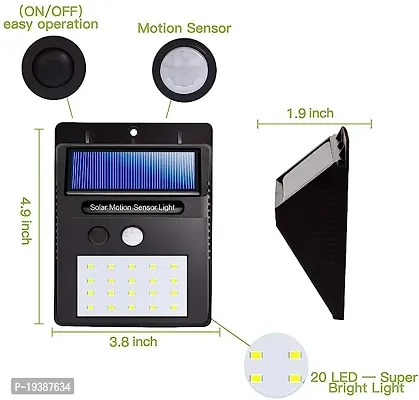 DAYBETTER 20 LED Solar Wall Lamp Outdoor Waterproof Motion Sensor Lights Garden Yard Garage Led Energy Saving Solar Light Motion Sensor Light (Pack of 1)-thumb2