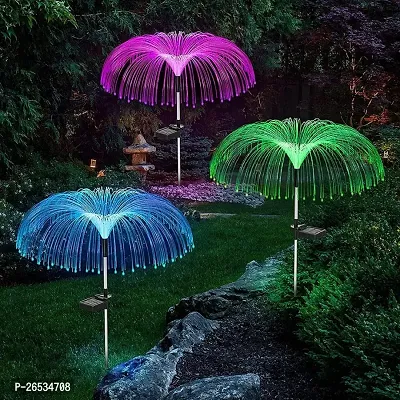 DAYBETTERreg; Jellyfish Solar Garden Lights | 7 Color LED Jellyfish Shape | Fiber Outdoor Pathway Waterproof Solar String Lights Decoration for Yard Garden | Balcony (Multi-Color) (Pack OF2)