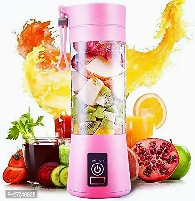 6 Blade Smoothie Maker  Portable Electric Juicer Mixer For Home Outdoor USB Rechargeable 380ML Hand Blenders Fruit Blender Mixer for Home (Small) (Multicolour)-thumb3