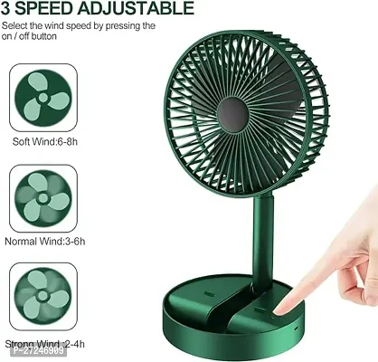 Mini Foldable USB Rechargeable Desk Fan Electric Desktop Fan Adjustable  Portable for Travel Silent Table Top Personal Fan for Bedside Office Table, Home, Kichen (Color may change)-thumb4