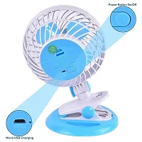 Mini Clip fan Rechargeable with 3 speed adjustable Table fan 360 degree rotation for Home, Office, Car, Kichen (Color May Change)-thumb3