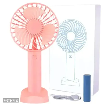 Mini Hand fan Rechargeable Mini Fan with USB Charging | 3 Speed Option | Portable, Handheld and Small handal Table Fan (ASSORTED COLOURS)-thumb0