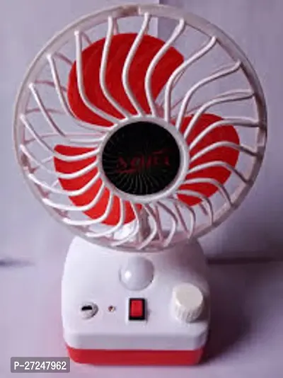 Rechargeable Fan with LED Light/Plastic Blade/TILT Adjustable Head/for Home, Office/ENERGYY EFFICIENT/Mini Fan-thumb0