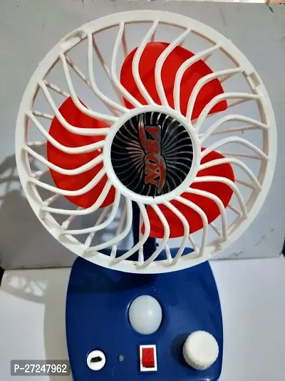 Rechargeable Fan with LED Light/Plastic Blade/TILT Adjustable Head/for Home, Office/ENERGYY EFFICIENT/Mini Fan-thumb5