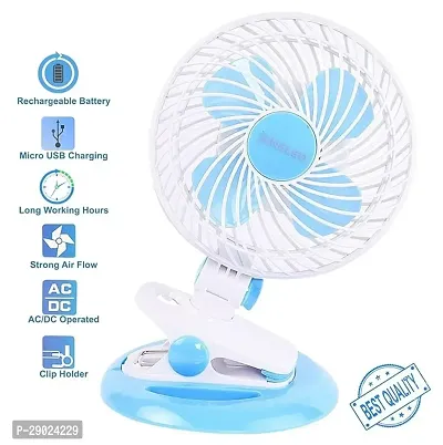 Mini Clip fan Rechargeable with 3 speed adjustable Table fan 360 degree rotation for Home, Office, Car, Kichen (Color May Change)