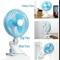 Mini Clip fan Rechargeable with 3 speed adjustable Table fan 360 degree rotation for Home, Office, Car, Kichen (Color May Change)-thumb1