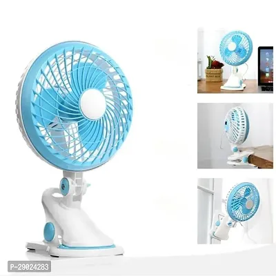 Mini Clip fan Rechargeable with 3 speed adjustable Table fan 360 degree rotation for Home, Office, Car, Kichen (Color May Change)-thumb0