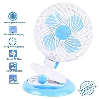 Mini Clip fan Rechargeable with 3 speed adjustable Table fan 360 degree rotation for Home, Office, Car, Kichen (Color May Change)-thumb3