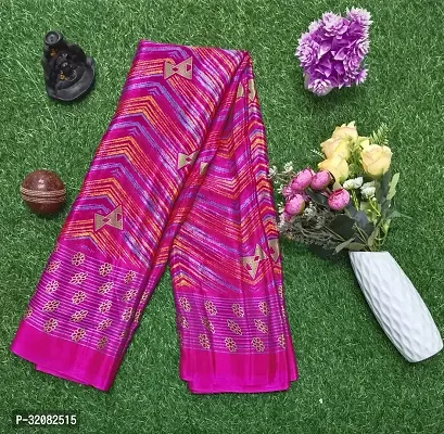 Stylish Crepe Printed Saree with Blouse piece For Women-thumb0