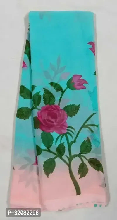 Stylish Crepe Printed Saree with Blouse piece For Women