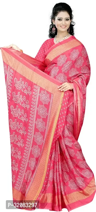 Stylish Crepe Printed Saree with Blouse piece For Women