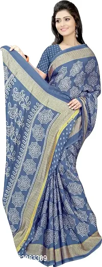 Stylish Crepe Printed Saree with Blouse piece For Women