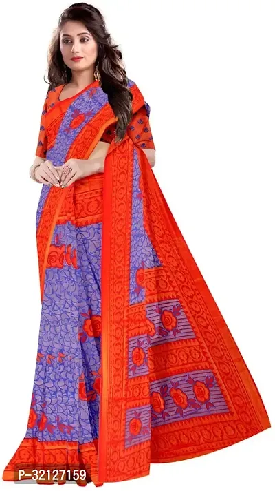 Stylish Chiffon Printed Saree with Blouse piece For Women-thumb0