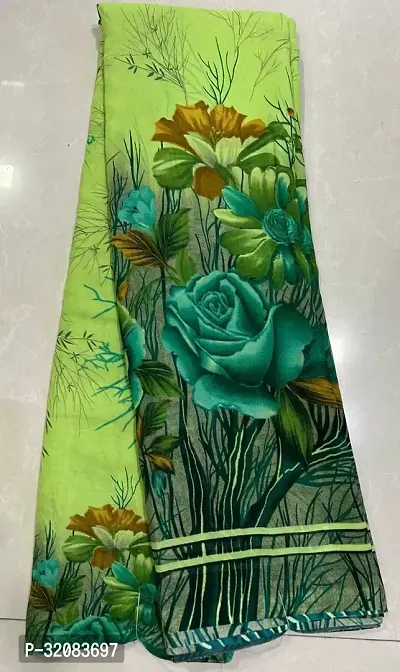 Stylish Green Georgette Printed Saree with Blouse piece For Women-thumb0