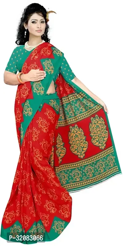 Stylish Georgette Printed Saree with Blouse piece For Women-thumb0