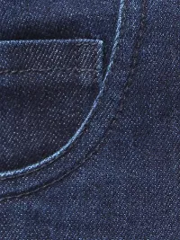 Nino Bambino Denim Blue Colour Solid Button Closure Shorts/Half Pant/Short Pants for Baby Girls (4-5 Years)-thumb2