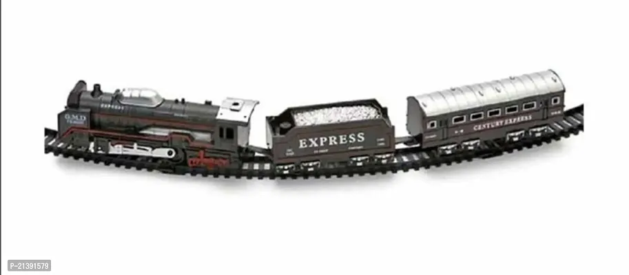 Battery Operated Black Train Toy Set For Kids-thumb0