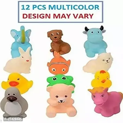 Classic 12 Pcs Animal Soft And Cute Bath Chu Chu Toy For Little Kids Bath Toy Multicolor Animal For Baby
