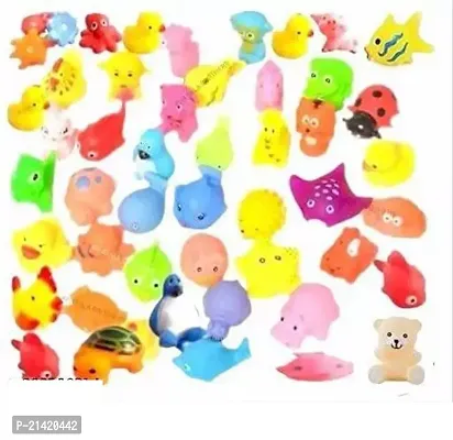 Classic Mix Colorful Chu Chu Animals Water Toys Non-Toxic Bath Toys Chu Chu Sound Bath Toy Colorful Toy Set For Kids Multicolour(8 Pcs)