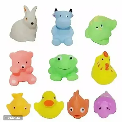 Classic Most Popular Sound Chu Chu With Bath Toys (Set Of 12 Animals, Multi Color)