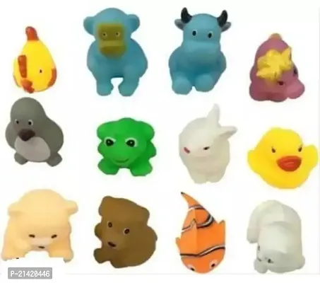 Classic Oddler Baby Bathtub Chu Chu Squeeze Bath Toys Non-Toxic Bpa Free, Animal Shape (12 Piece Squeeze Bath Toys)-thumb0