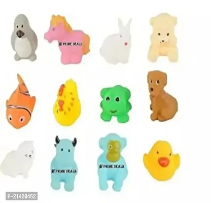 Classic 12 Pcs Animal Soft And Cute Bath Chu Chu Toy For Little Kids Bath Toy Water Tube Toy Perfect Gift For Kids-thumb0