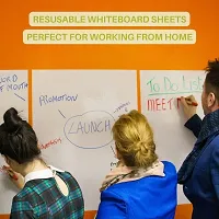 HAPPYMATES Whiteboard Sheets | 24x60 Inch Wall Stickers | Removable Disposable Multi-use Perforated Dry Erase Sheets | Flipchart Paper | White-thumb4