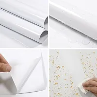 HAPPYMATES Glossy Wallpaper Sheet, 24Inch X 3 Meter, Removable Wallpaper, Waterproof, Oil-Proof, Remake Sheet for Table, Furniture, DIY, Renovation, Heat Resistant, Mildew Resistant, Thick, White-thumb3