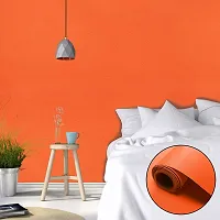 HAPPYMATES Wall Stickers DIY Wallpaper Decal (59.72 x 254.8 cm) Self Adhesive Decals Living Room Hall Bedroom Decoration Flower Polyvinyl Chloride Wallpaper Vinyl PVC Wallpaper(Orange Matte)-thumb1