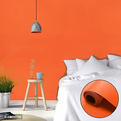 HAPPYMATES Wall Stickers DIY Wallpaper Decal (59.72 x 254.8 cm) Self Adhesive Decals Living Room Hall Bedroom Decoration Flower Polyvinyl Chloride Wallpaper Vinyl PVC Wallpaper(Orange Matte)-thumb2