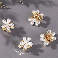 HAPPYMATES 6 Pieces Korean Style Mini Hair Clips Pearl Hair Claw Clips with Daisy Design, Pearl Hair Barrette Non-Slip Hair Clips for Women Girls-thumb4