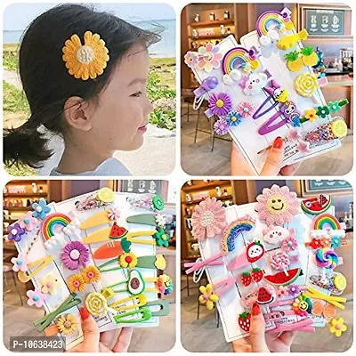 HAPPYMATES Baby Girl's Hair Clips Cute Hair Accessories Colorful Rainbow Flower Fruit Dessert Patterns Barrettes For Baby Girls Teens Toddlers, Assorted styles,14Pcs Pack-thumb5