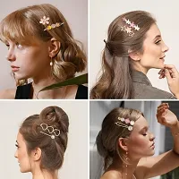 HAPPYMATES Pearls Fashion Korean Style Handmade Hair Barrettes Hairpins for Women Girls Headwear Styling Bobby Hairpin 8 PCS-thumb2