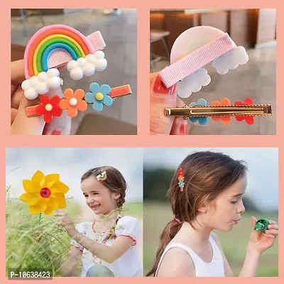 HAPPYMATES Baby Girl's Hair Clips Cute Hair Accessories Colorful Rainbow Flower Fruit Dessert Patterns Barrettes For Baby Girls Teens Toddlers, Assorted styles,14Pcs Pack-thumb4