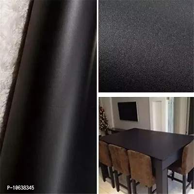 HAPPYMATES Matte Black Contact Paper Wood Grain Wallpaper Waterproof Self Adhesive PVC Removable Wall Coverings Shelf Home Decorative Liner Table 24 X 48 Inch-thumb2