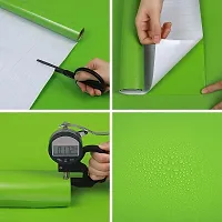 HAPPYMATES Wallpaper Glossy Plastic Self Adhesive Paper Vinyl Wrap Film for Kitchen Countertop Cover Peel and Stick Furniture Stickers (2 Feet x 16 Feet, Green Glossy Wallpaper)-thumb3