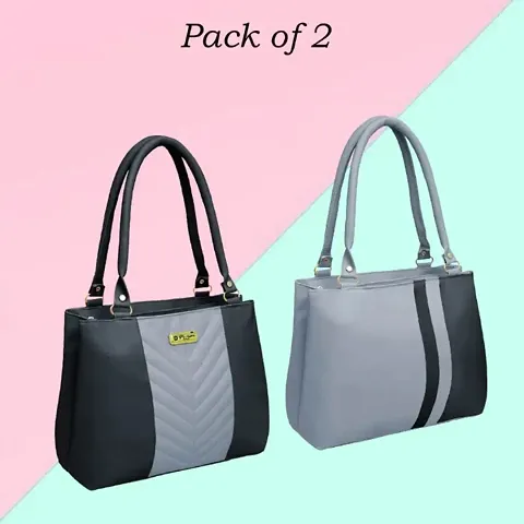 Classy Solid Handbags for Women, Pack of 2