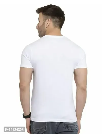 Denip Stylish Premium Polyester Printed T-Shirt (XL, 1) White-thumb2