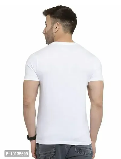 Denip Stylish Premium Polyester Printed T-Shirt (M, 1) White-thumb2