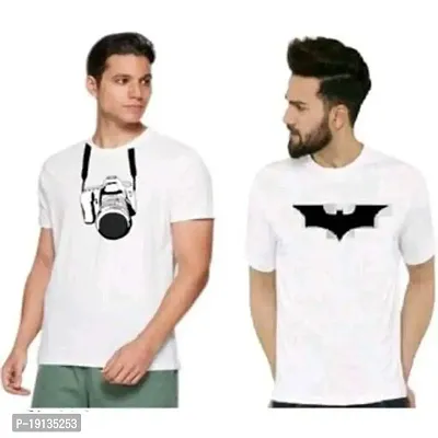 Denip Unisex Combo Pack of 2 Printed Tshirt | Casual Relaxed Regular Fit Half Sleeve Round Neck T-Shirt | Polyester-thumb0